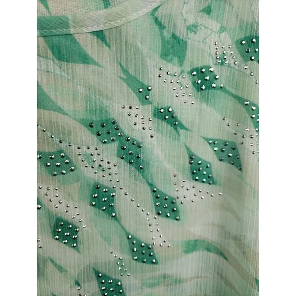 G collection womens green top size XL layered - Picture 3 of 10